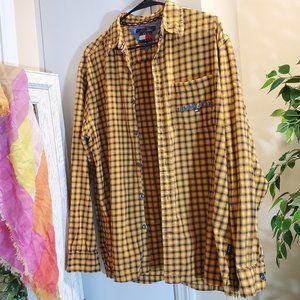Retro Tommy Jeans Yellow Plaid Flannel Shirt